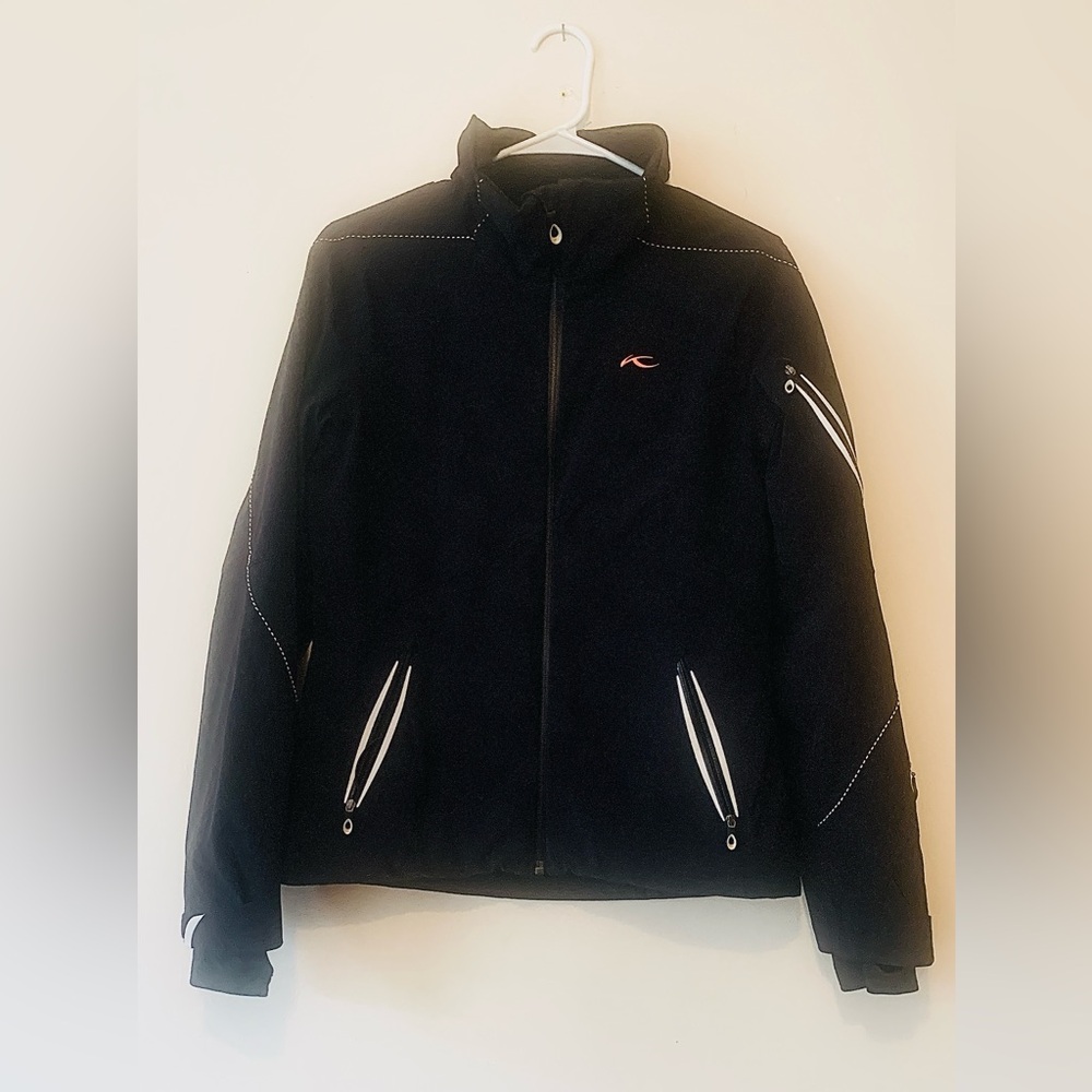 KJUS  BLACK SNOW WIND PROOF INSULATED SKI JACKET  .  SMALL